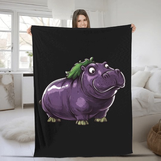 Hip Eggplant Fleece Blankets