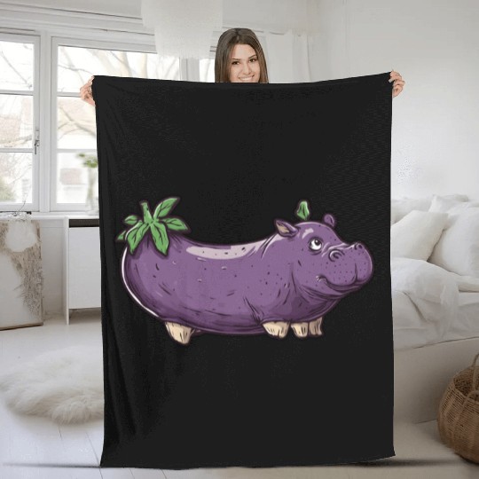 Hip Eggplant Fleece Blankets