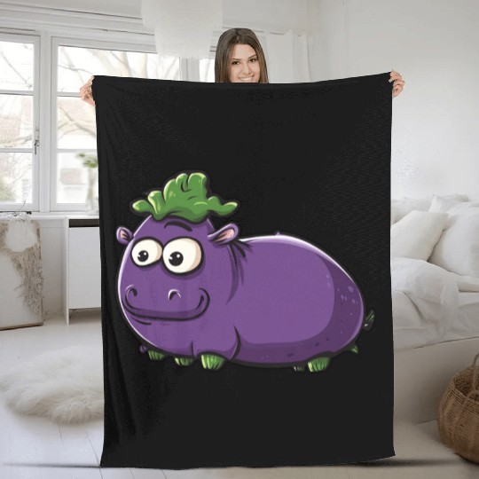 Hip Eggplant Fleece Blankets