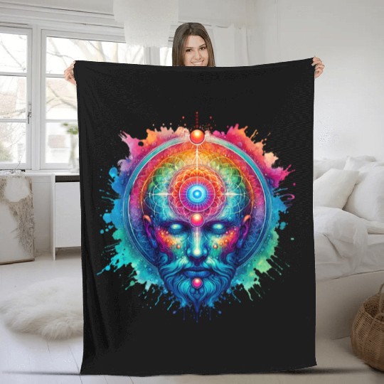 Music Festival Fleece Blankets - Colorful Yoga Outfit