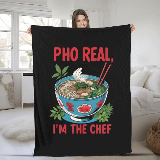 Pho Real Im The Chef Asian Chef Fleece Blankets