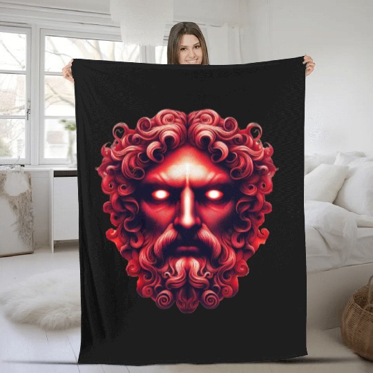 Face of Hades MythosView Fleece Blankets