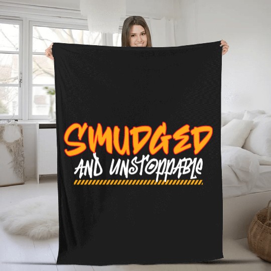 Smudged and Unstoppable Indigenous peoples Fleece Blankets