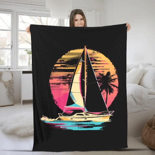 90s Sailing Fleece Blankets