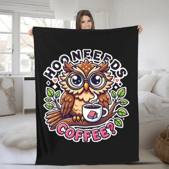 Clever Owl Brew Fleece Blankets