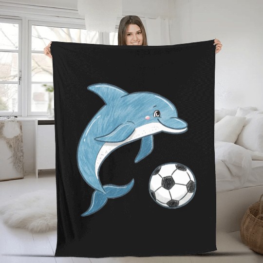 Dolphin and Soccer Ball Fleece Blankets