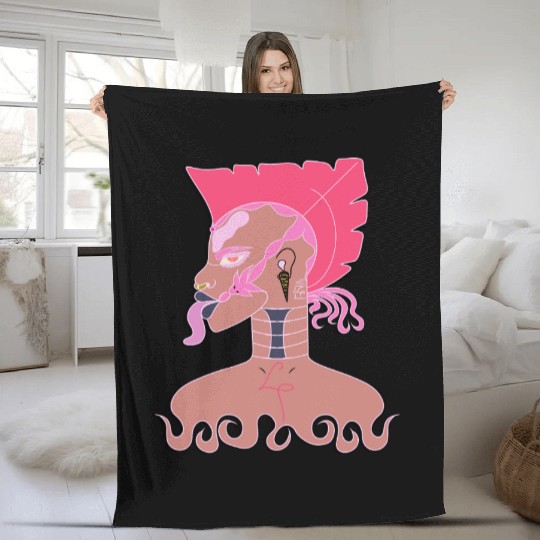 Punk Medusa Fleece Blankets
