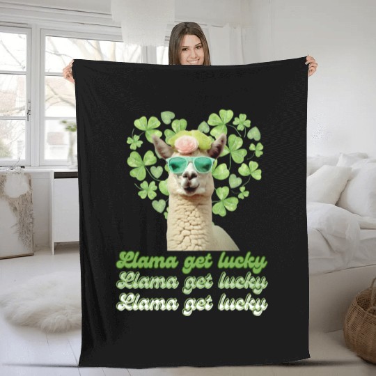 Llama Get Lucky | St. Patricks Day Edition Fleece Blankets