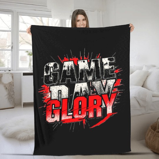 Game Day Glory Intense Bold Sports Design Fleece Blankets