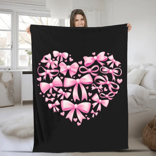 Valentines day Bowtiful Bowed Over Bowtique Bowtif Fleece Blankets