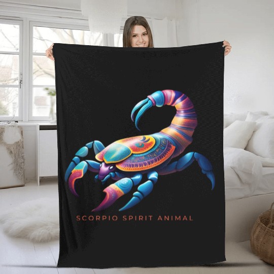 Scorpio Spirit Animal Scorpion Alebrije Male Fleece Blankets
