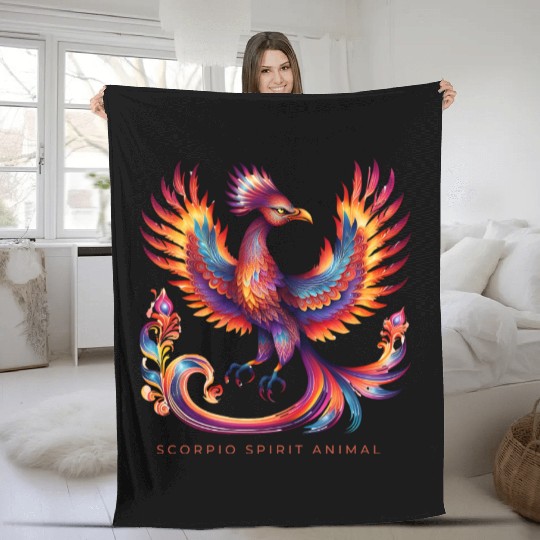 Scorpio Spirit Animal Phenix Alebrije Male Fleece Blankets