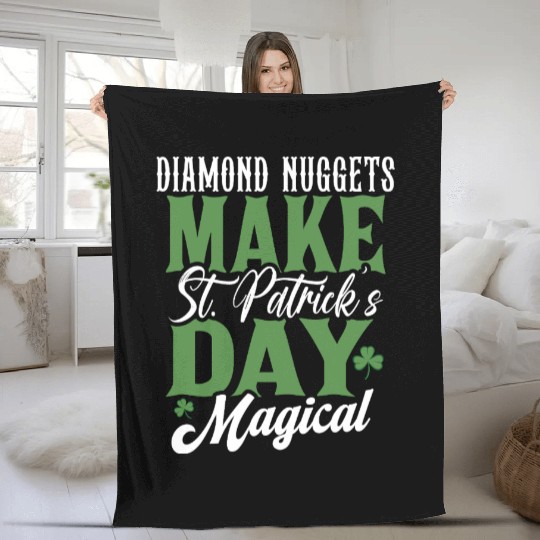 Diamond Nuggets Make St Patricks Day Magical Fleece Blankets