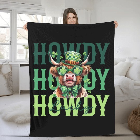 Howdy Howdy Howdy Lucky St Patricks Fleece Blankets