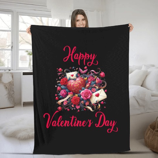 Happy Valentine's day Fleece Blankets