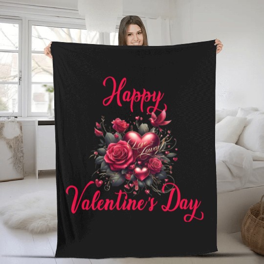 Happy Valentine's day Fleece Blankets