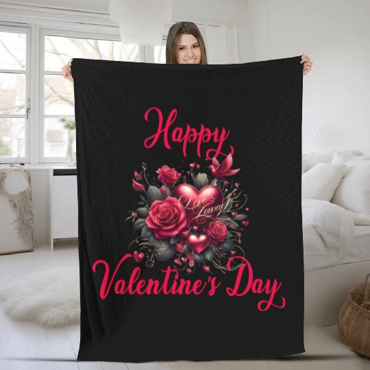 Happy Valentine's day Fleece Blankets
