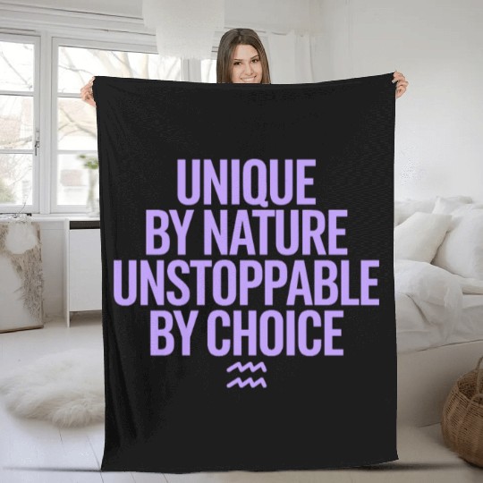 Aquarius Zodiac Unique By Nature Unstoppable Fleece Blankets