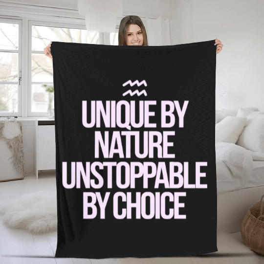 Unique By Nature Aquarius Character Zodiac Fleece Blankets