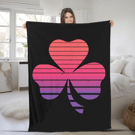 Vintage Sunset Shamrock St. Patrick's Day Fleece Blankets