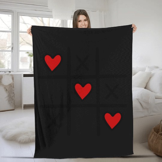 tic tac toe. valentines day gift.couple.light. Fleece Blankets