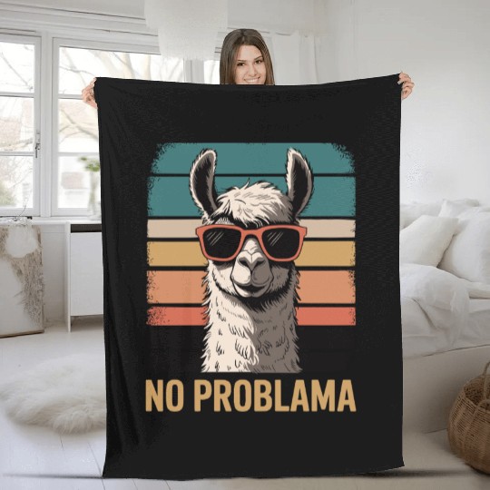 No Problama Llama Fleece Blankets