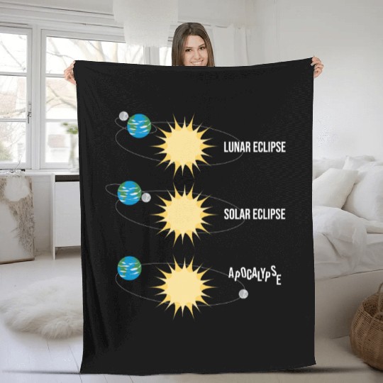 Lunar Eclipse Solar Eclipse Apocalypse Fleece Blankets