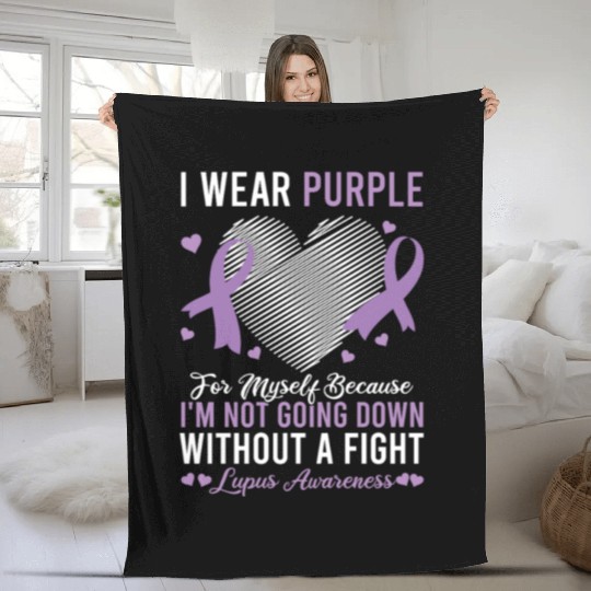 I Wear Purple For Myself Lupus Awareness Fleece Blankets