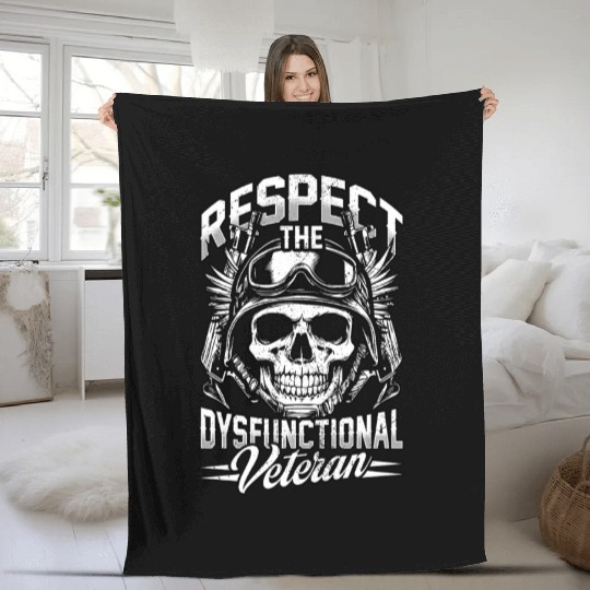 Respect The Dysfunctional Veteran Fleece Blankets