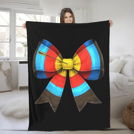 Coquette Bow Archery Archer Bow and Arrow Fleece Blankets