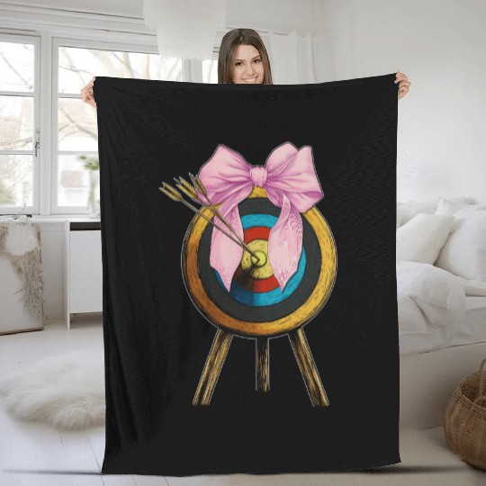 Coquette Bow Archery Archer Bow and Arrow Fleece Blankets