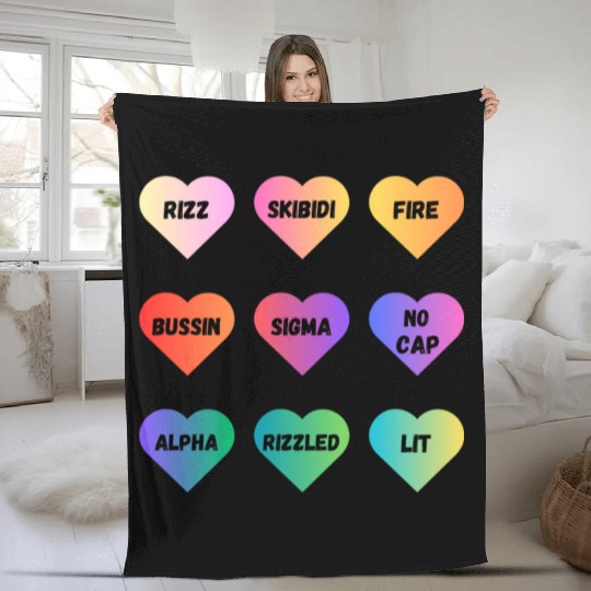 Skibidi Valentine's Day - Funny Valentine's Day Fleece Blankets