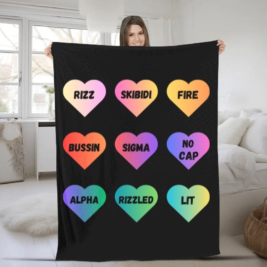 Skibidi Valentine's Day - Funny Valentine's Day Fleece Blankets