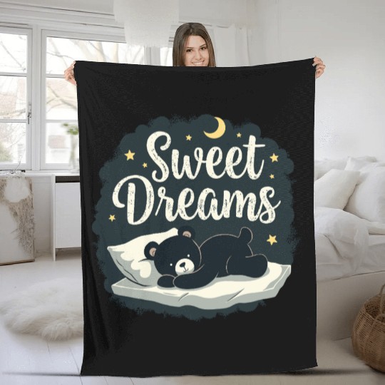 Teddy Bear Sweet Dreams Official Sleep Fleece Blankets