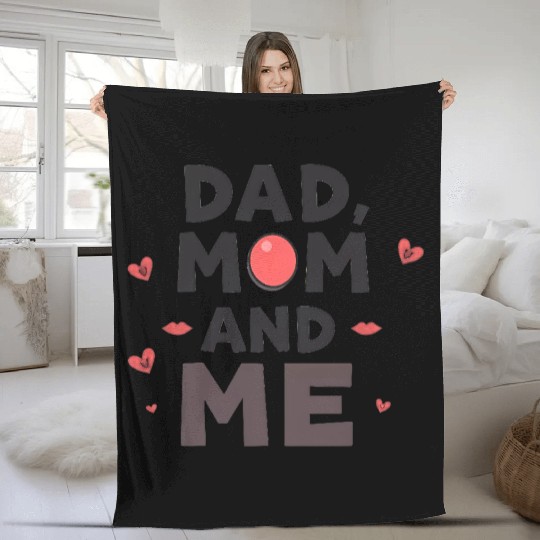 Dad, Mom, and Me: Family Love Fleece Blankets