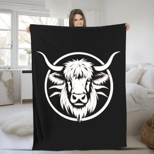 Highland cow Fleece Blankets