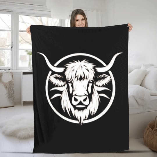 Highland cow Fleece Blankets