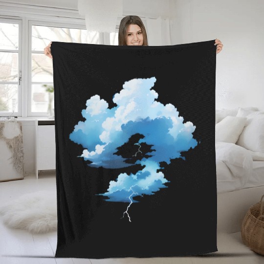 Blue Storm Clouds Fleece Blankets