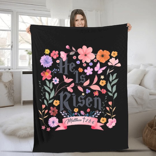 He Is Risen Fleece Blankets