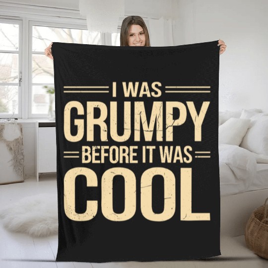 Grumpy Old Man Fleece Blankets