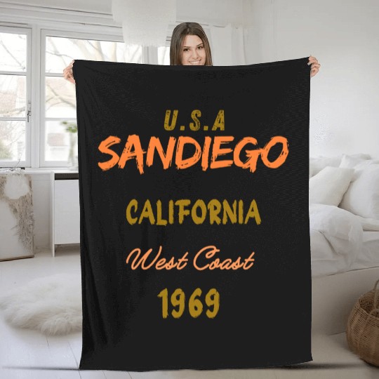 San Diego West Coast California America History Fleece Blankets