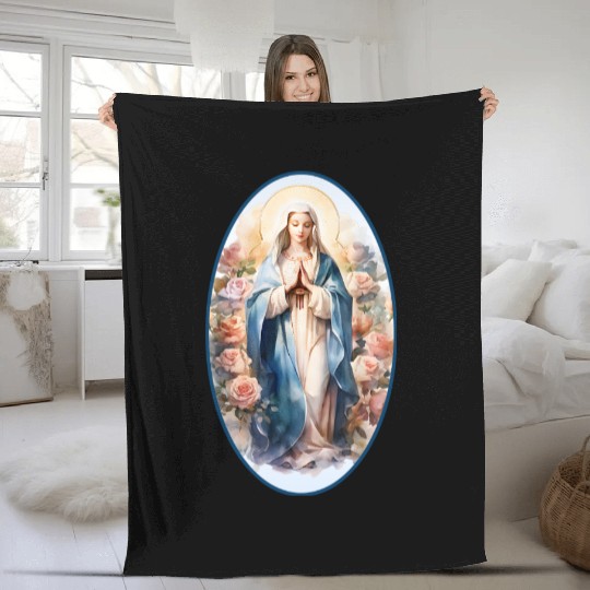 Blessed Mother Mary Knows Best Catholic Fleece Blankets