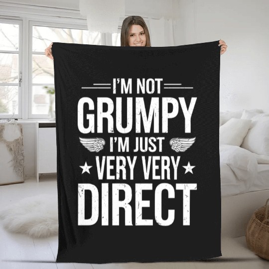 Grumpy Old Man Fleece Blankets