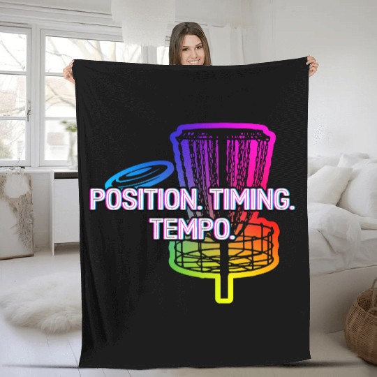 Position Timing Tempo Disc Golf Strategy Golfer Fleece Blankets