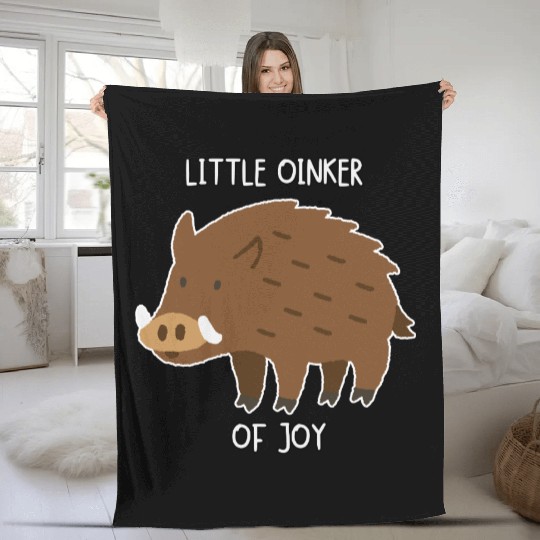 Little Oinker Of Joy Fluffy Piglet Fleece Blankets