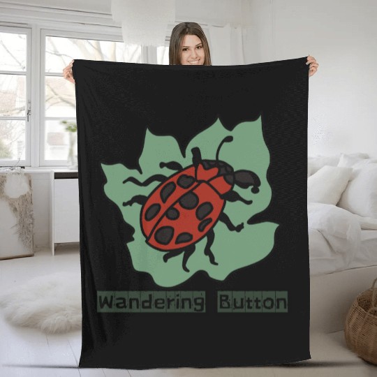 Minimalist Bug Chilling on a Leaf | Funny Fleece Blankets