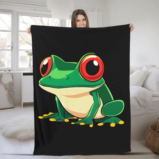 Little green frog Fleece Blankets