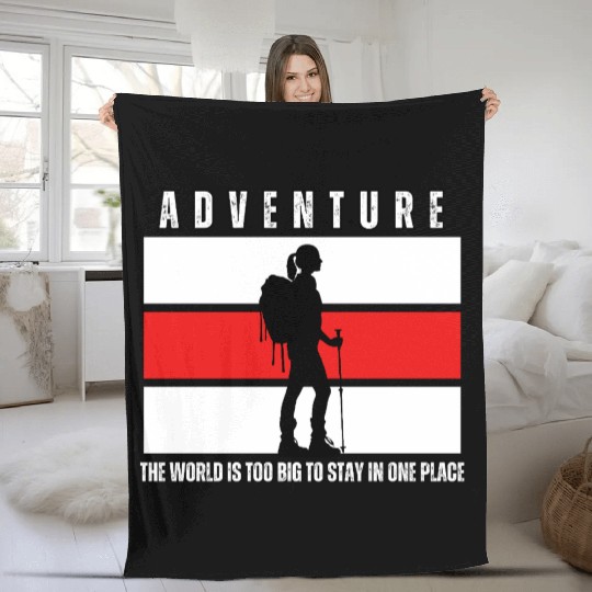 Adventure - The world is too big Fleece Blankets
