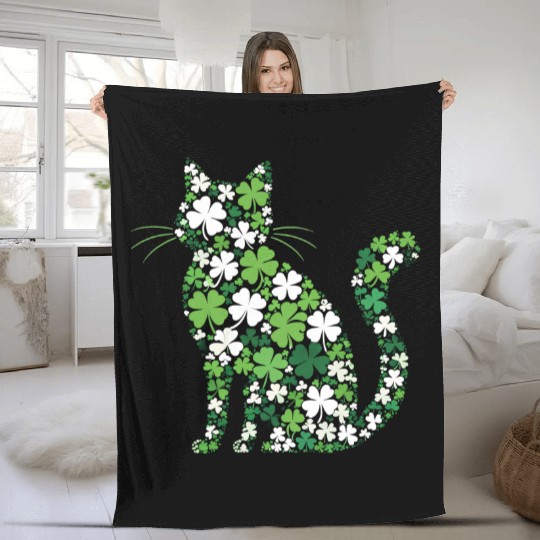 Catrick's Day – Lucky Cat Celebration Fleece Blankets