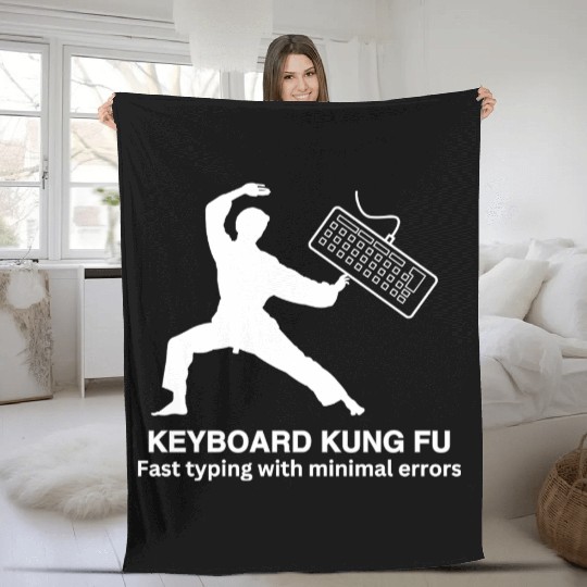 KEYBOARD KUNG FU Fleece Blankets